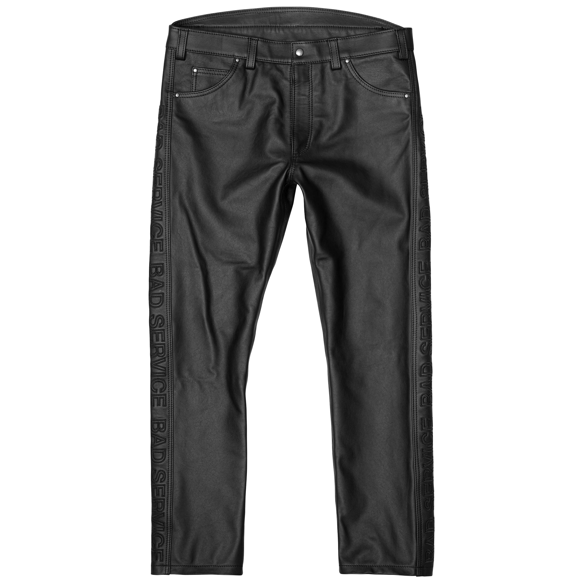 Black leather jeans