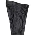 Black leather jeans