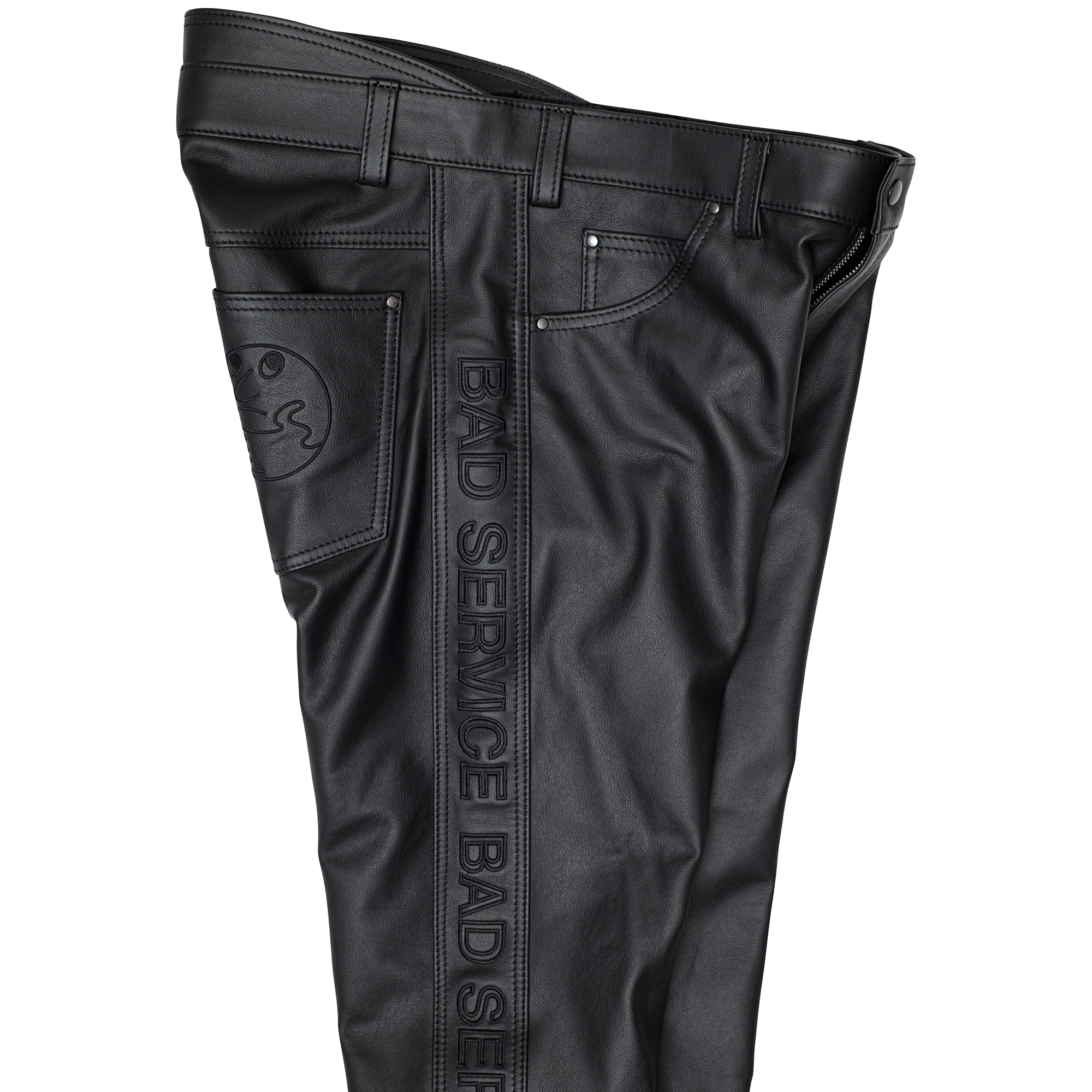 Black leather jeans