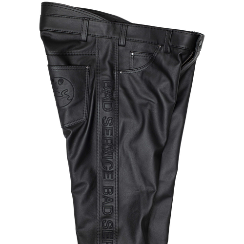 Black leather jeans